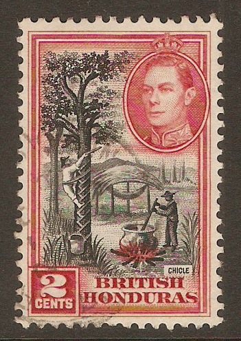 British Honduras 1938 2c Black and scarlet. SG151.